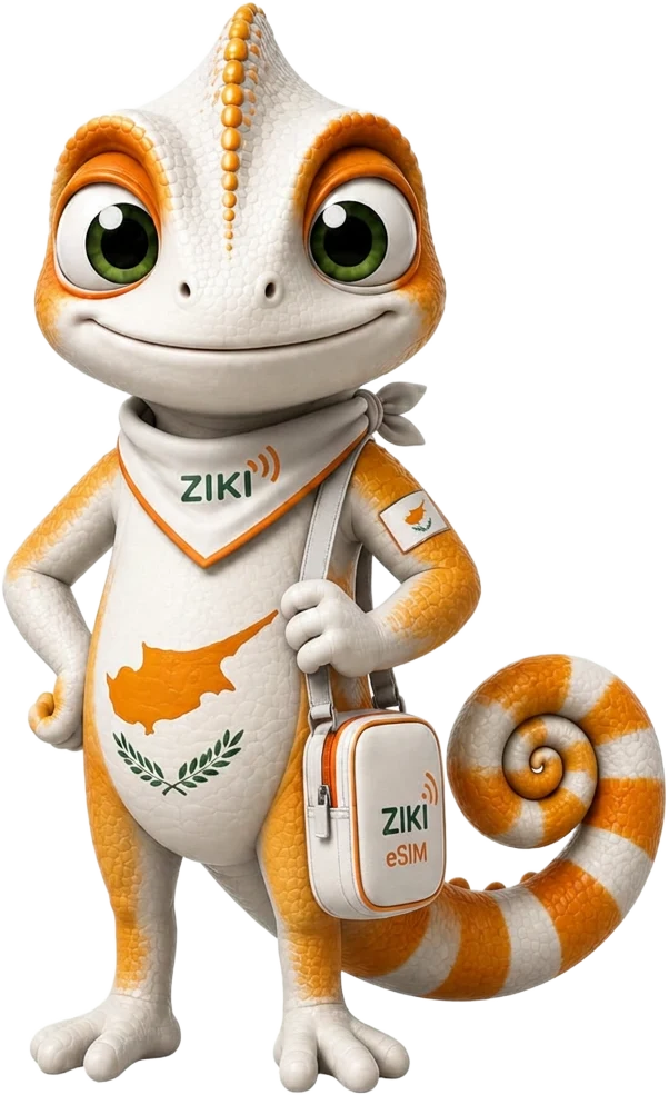 זיקו, הזיקית של Ziki, בצבעי דגל קפריסין