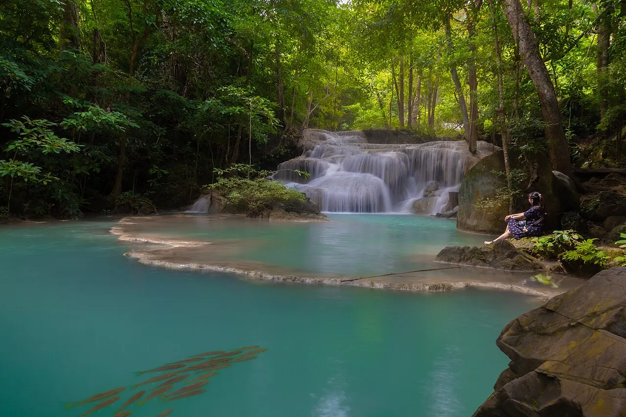 Erawan Falls in Kanchanaburi